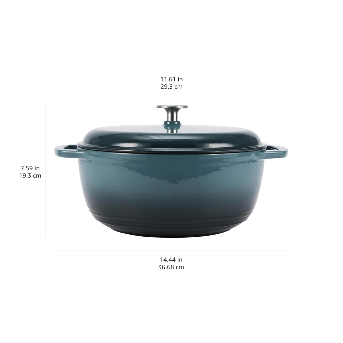 Amazon Basics Redondo Olla de hierro fundido esmaltado, modelo SX-75QTH, 6.9 L, gris — view 4
