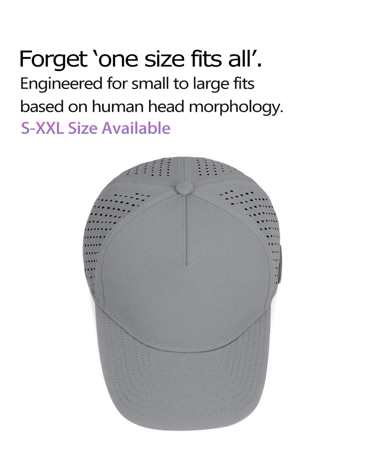 Zylioo S/M/L/XL/XXL Gorra de béisbol con protección solar para hombres y mujeres, gorras de corona alta para cabezas grandes/grandes, gorra de malla para correr — view 2