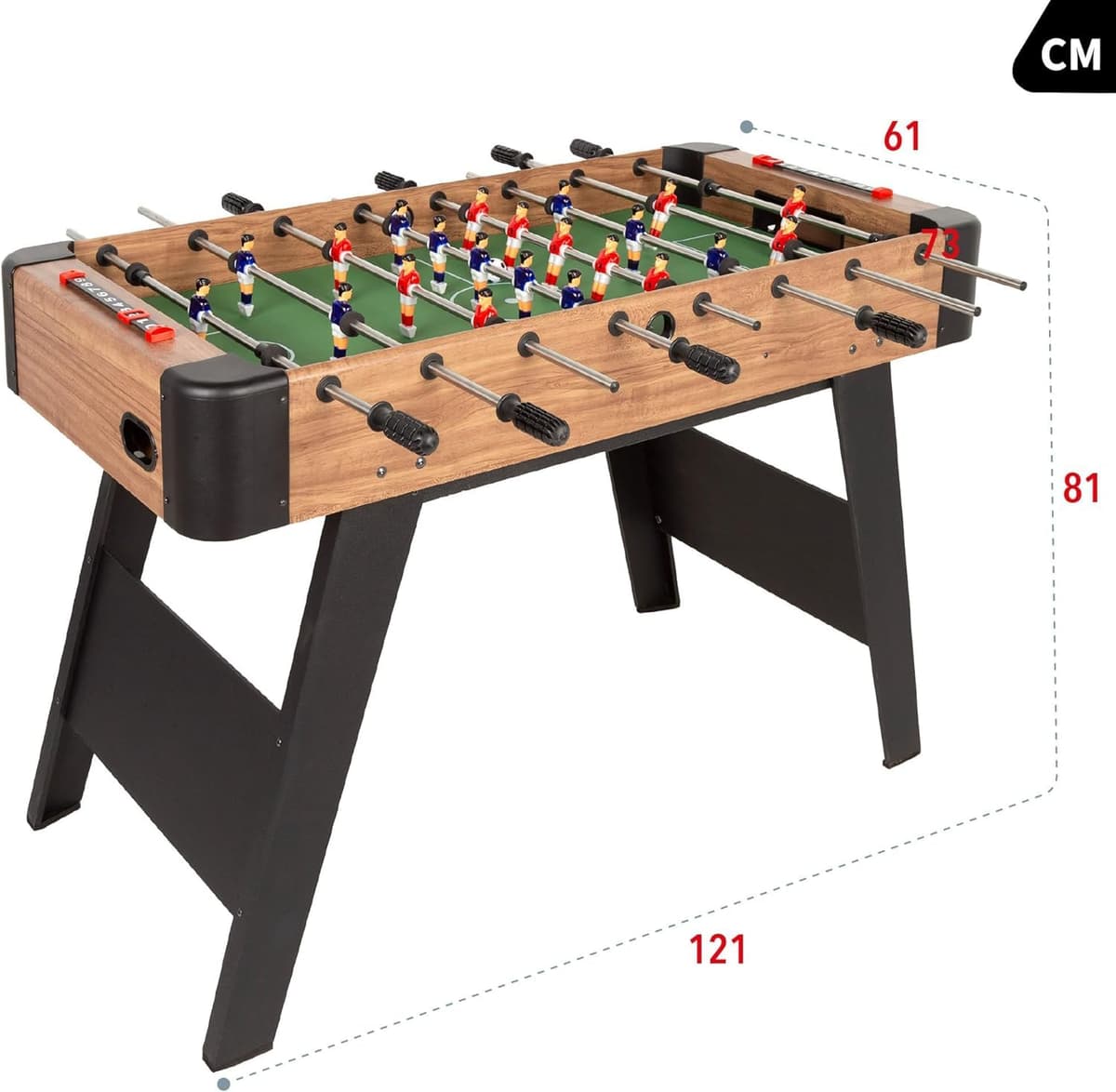 ColorBaby 85432 CB Games Futbolín para niños y Adultos, De Madera de Haya Resistente, Patas Metal, Marcadores manuales, 2-4 Jugadores, 121x61x81 cm, Futbolines, Juegos fútbol niño, Juguetes 6 años — view 4