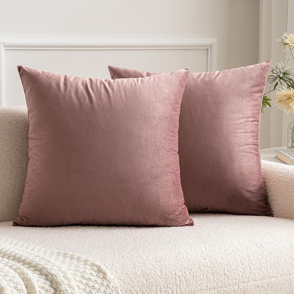 MIULEE Pack of 2 Fall Velvet Soft Solid Decorative Throw Pillow Covers Square Cushion Cases for Sofa Couch Bedroom Living Room Car Home Decor 18 x 18 Inch 45 x 45 cm Orange — view 38