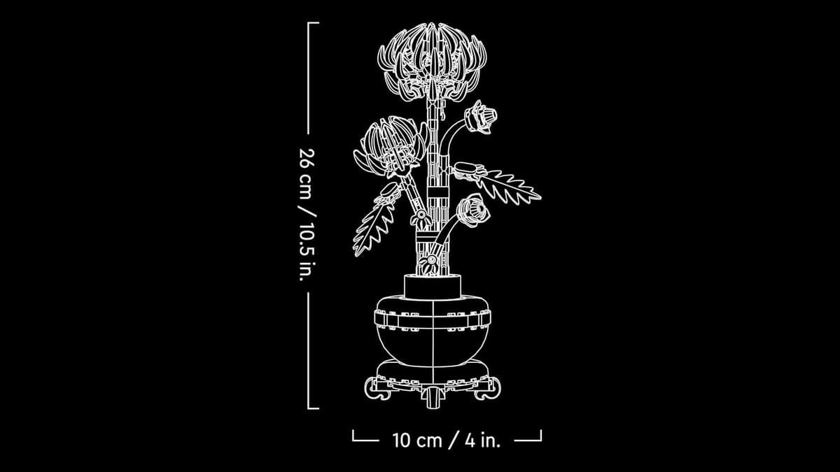 LEGO Botanicals Chrysanthemum - Artificial Flower Building Set - Creative Model Kit for Adults to Build - Faux Plant Gift for — view 6