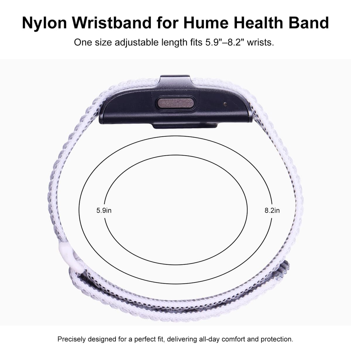 ZOOROO 3-Pack Nylon Loop Sport Replacement Bands Compatible with Hume Health Band, Soft Breathable Adjustable Wrist Band for Hume Band Replacement Strap Wristband for Fitness Tracker Women Men — view 4