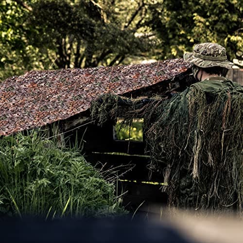Camo Netting, Bulk Roll Camouflage Netting 190T Tree Camo 5 X 6.56 ft, Military Hunting Mesh Free Cutting for Hunting Blind Sunshade Shooting Theme Party Decoration — view 4