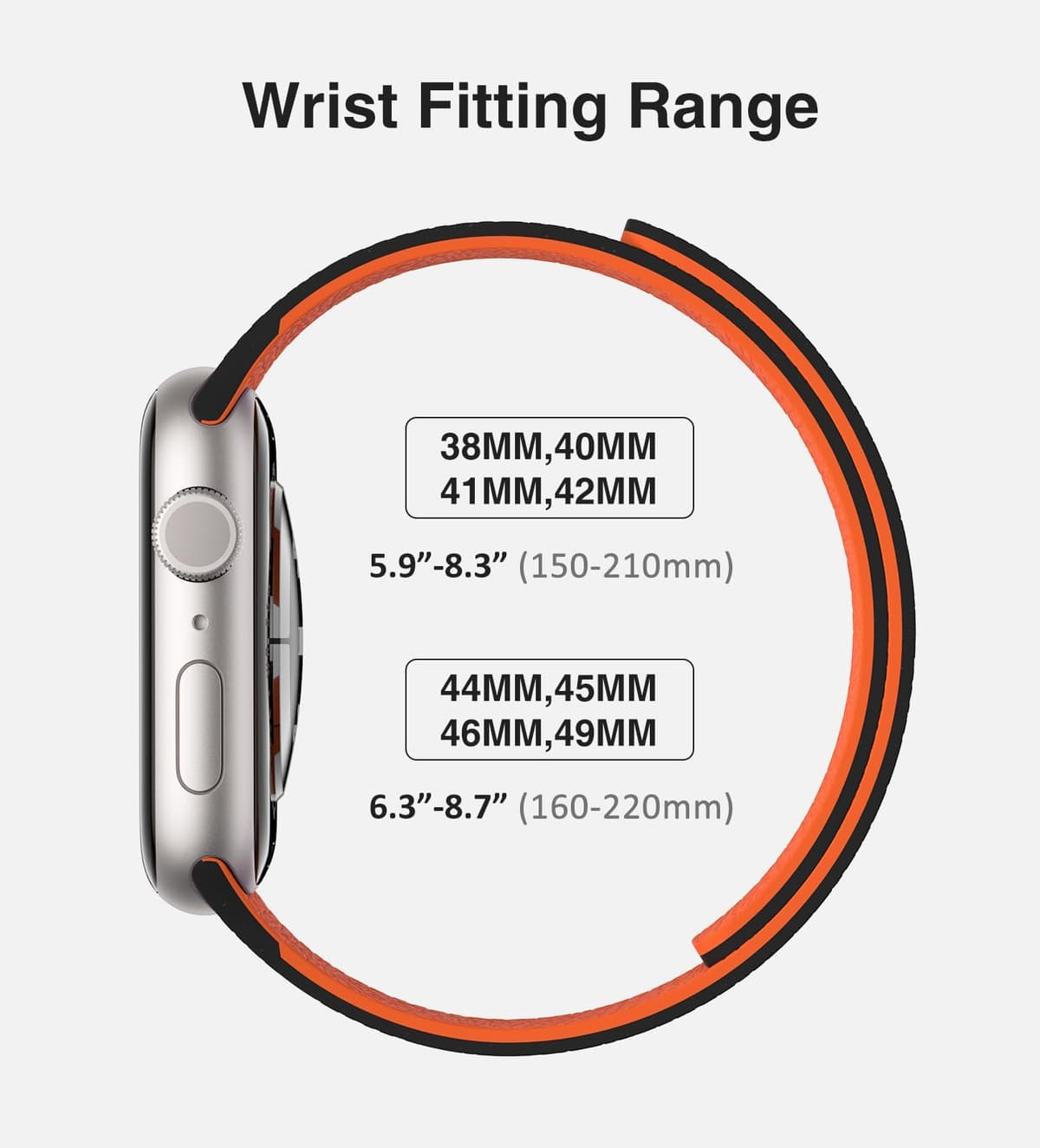 Nereides Compatible with Apple Watch Straps 46mm 45mm 44mm 49mm, Soft Magnetic Silicone Replacement Band for iWatch Series 11 10 9 8 7 6 5 4 SE SE2 SE3 Ultra 3/2/1 (Black+Orange) — view 3