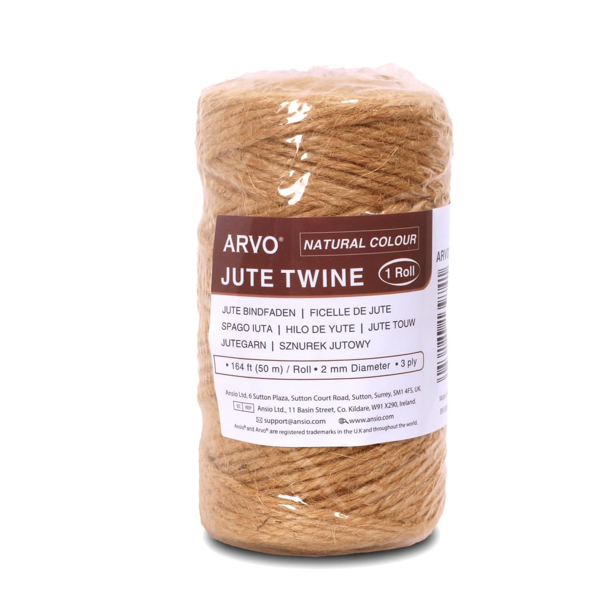 ANSIO Natural Jute Twine, 101 m / 333 ft – 2 mm 3-ply Rustic Brown Garden Twine String for Crafts, Floristry, Gift Wrapping & Plant Tying - Pack of 1 — view 6