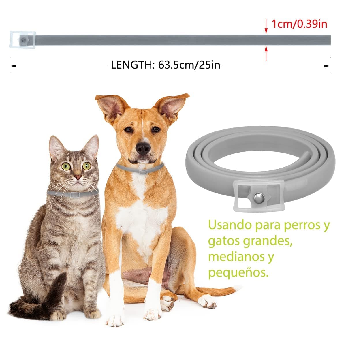 DEWEL Collar contra Pulgas y Garrapatas para Perros Grandes Medianos y Pequeños, Collar Antiparasitario para Perros 8 Meses de Protección, Control Antipulgas para Mascotas de 63,5 cm Gris 1 Unidad — view 6