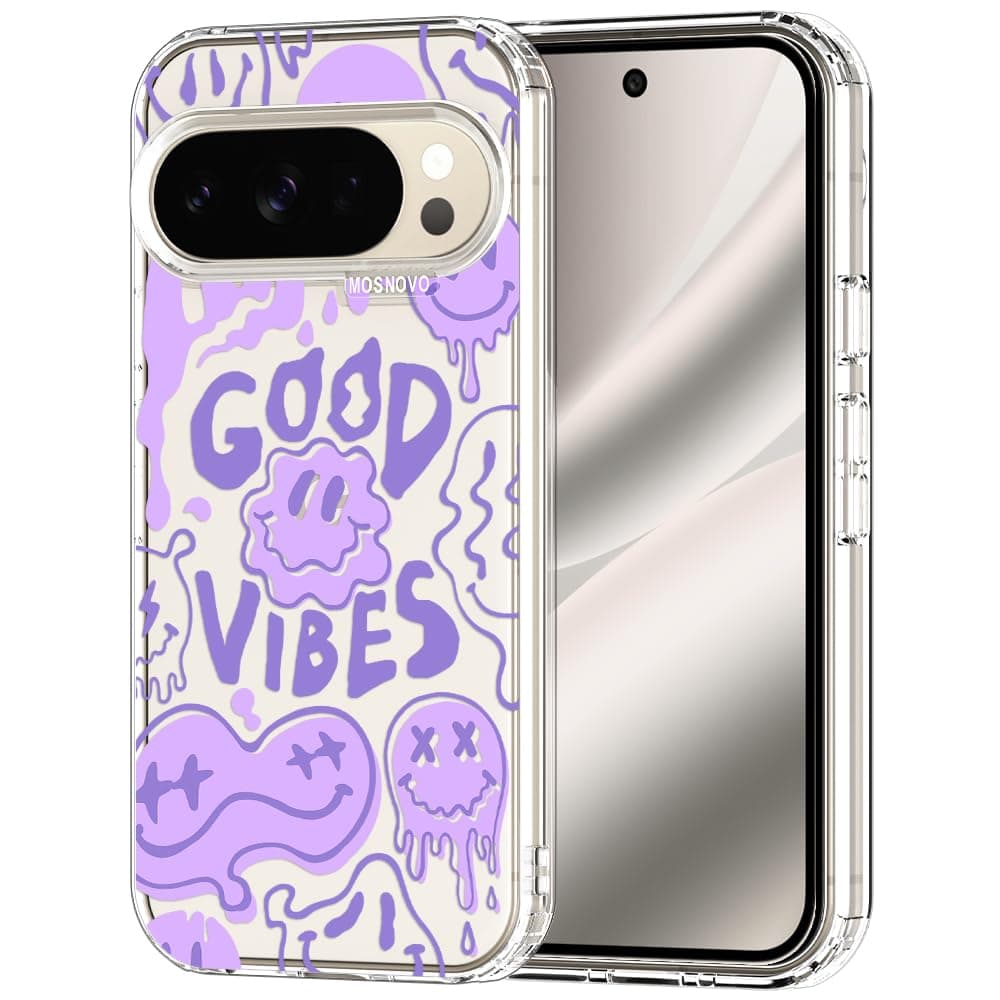 MOSNOVO Case for Google Pixel 9 & Pixel 9 Pro, [Buffertech 6.6ft Military-Grade Drop Protection] [Anti Peel Off Tech] Clear TPU Bumper Phone Case Cover Design - Eucalyptus — view 85