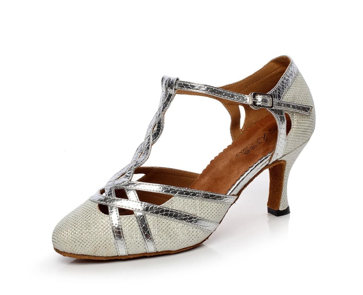 T-Starp - Zapatos de baile latino sintéticos con purpurina para mujer, para bodas, bailes de baile latino — view 20