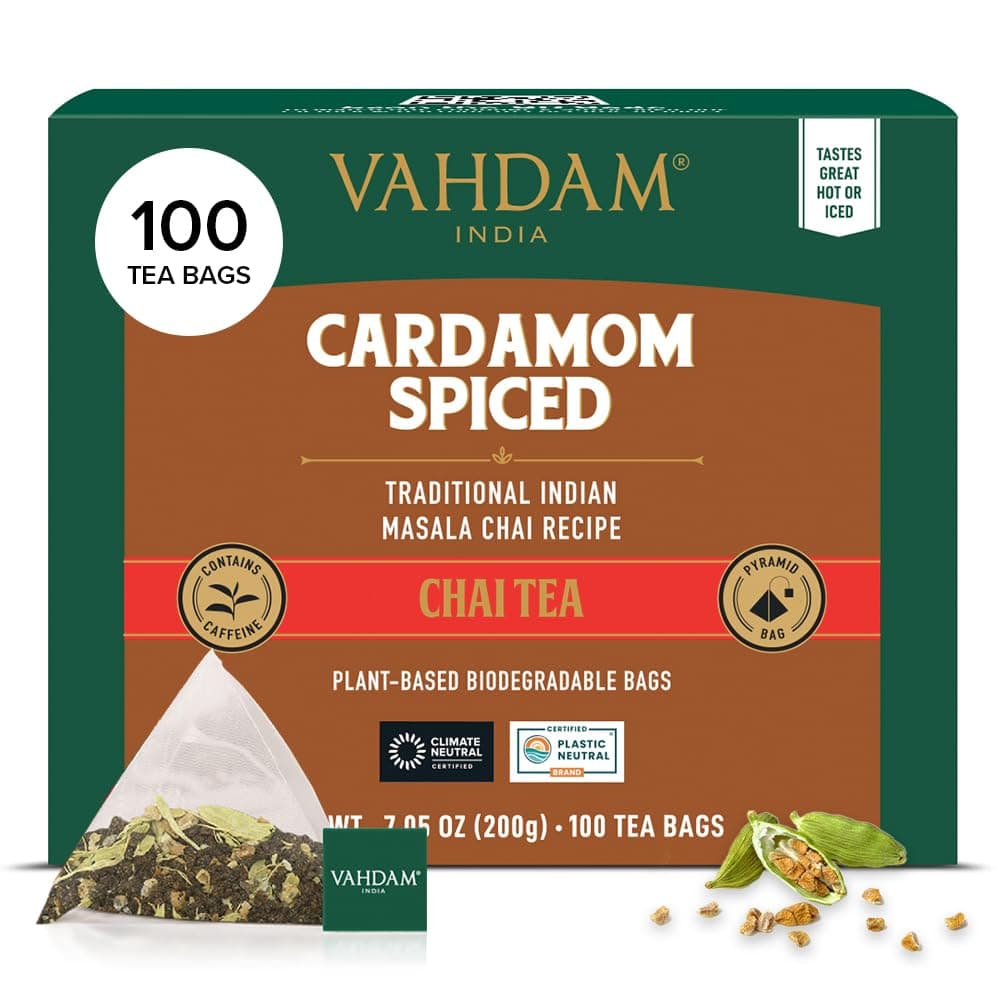VAHDAM, Himalayan Té Verde (100 Piramidales Bolsitas De Té) 100% Pura Y Natural | Envasado Fresco En La India | Caliente, Frío O Como Kombucha — view 15