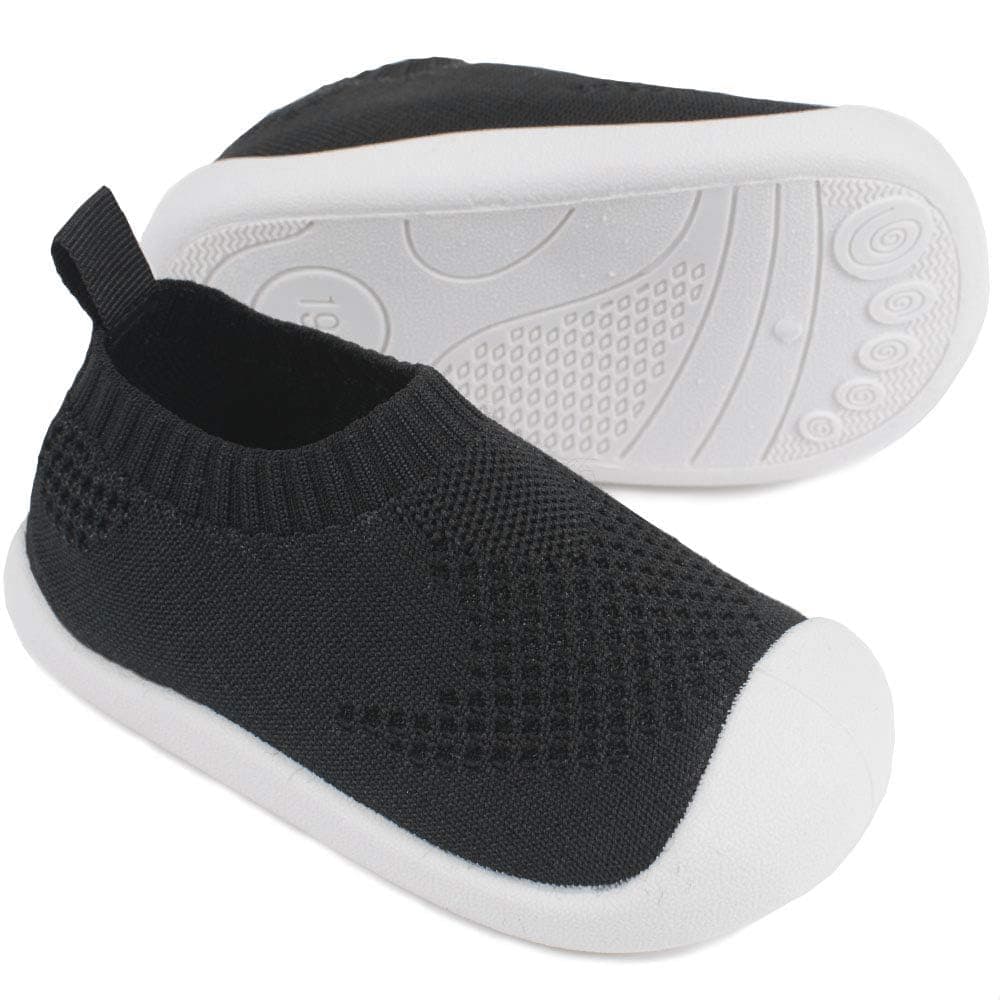 Baby Walkers Infant Sneakers Boys Girls Mesh Breathable Lightweight Non-Slip Toddler Casual Shoes Cotton Flying Woven Fabric Mesh Breathable Lightweight Trainers Indoor Outdoor