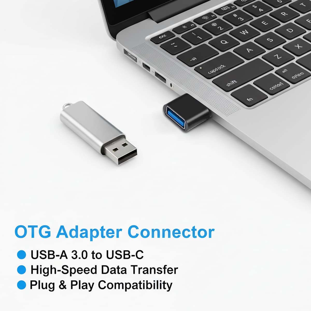 2 pcs USB-C to USB Adapter, USB Type-C Male to USB-A Female OTG Adapter Compatible with MacBook Pro, iPhone 15 Pro Max, Samsung Galaxy, iPad, Dell XPS, and More,Black — view 4