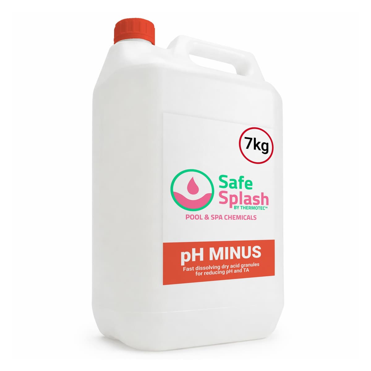 Safe Splash pH Minus 7kg Granules – pH Reducer for Hot Tub & Swimming Pool Water, pH Down for Spas, Inflatable & Garden Pools, Easy Dosing for Clear Comfortable Water
