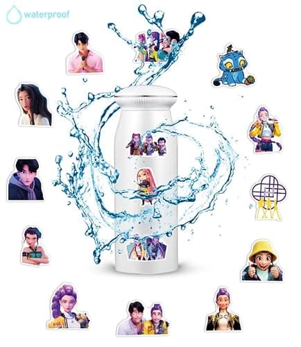 60 Pack Demon Hunters Stickers for Kids, Kpop Party Favors, Vinyl Waterproof Cool Movie Stickers for Water Bottle Laptop Computer Phone — view 5