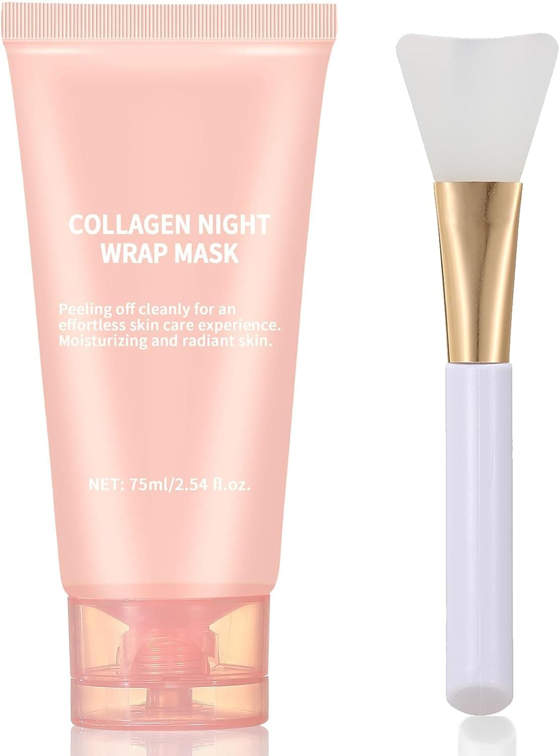 Collagen Night Wrapping Mask Peel Off, Overnight Face Masks for Hydration, Face Moisturizer & Glow Glass-Shiny Skincare, Firming Facial Skin Care Products, Beauty Self Care Gifts for Mom and Women