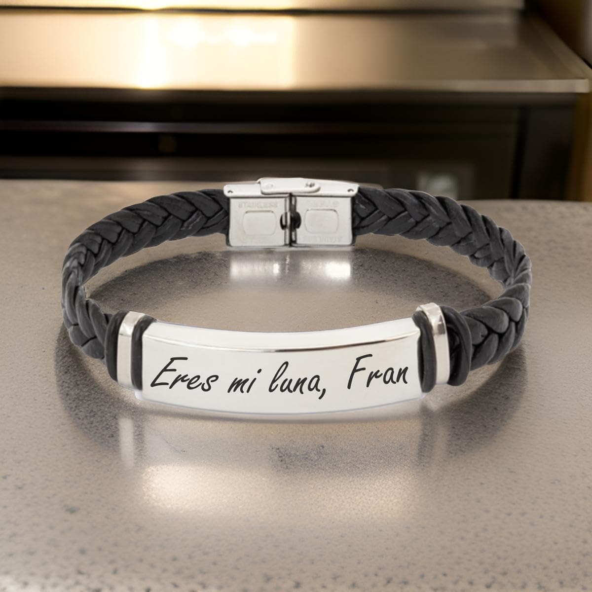 ibera gifts - Pulsera personalizada de acero inoxidable - Regalo Grabado para Hombre Mujer Parejas Amigos - Acabado profesional — view 9