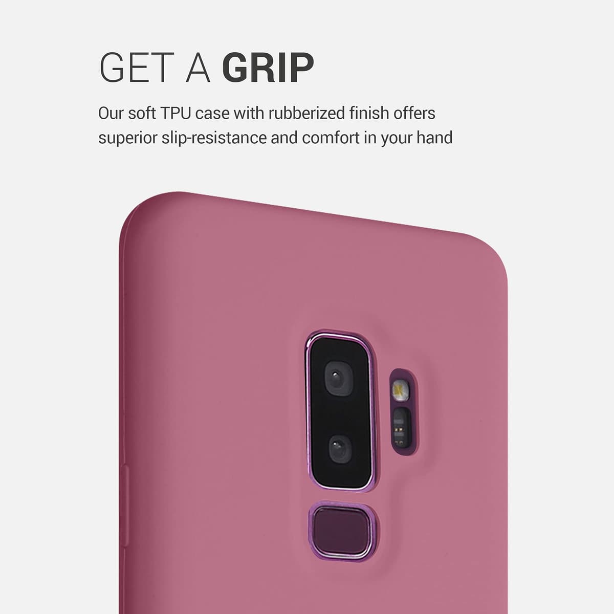 kwmobile Case for Samsung Galaxy S9 Plus Case - Soft Cover - Shockproof Silicone - Wireless Charging Dark Rose — view 3