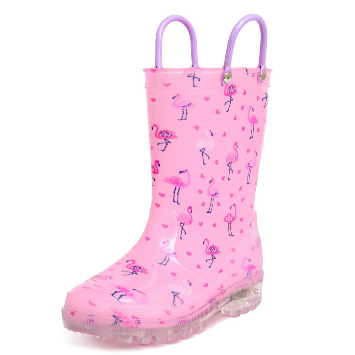 Hugrain Kids Adorable Light Up Wellies with Easy On Handles — view 4