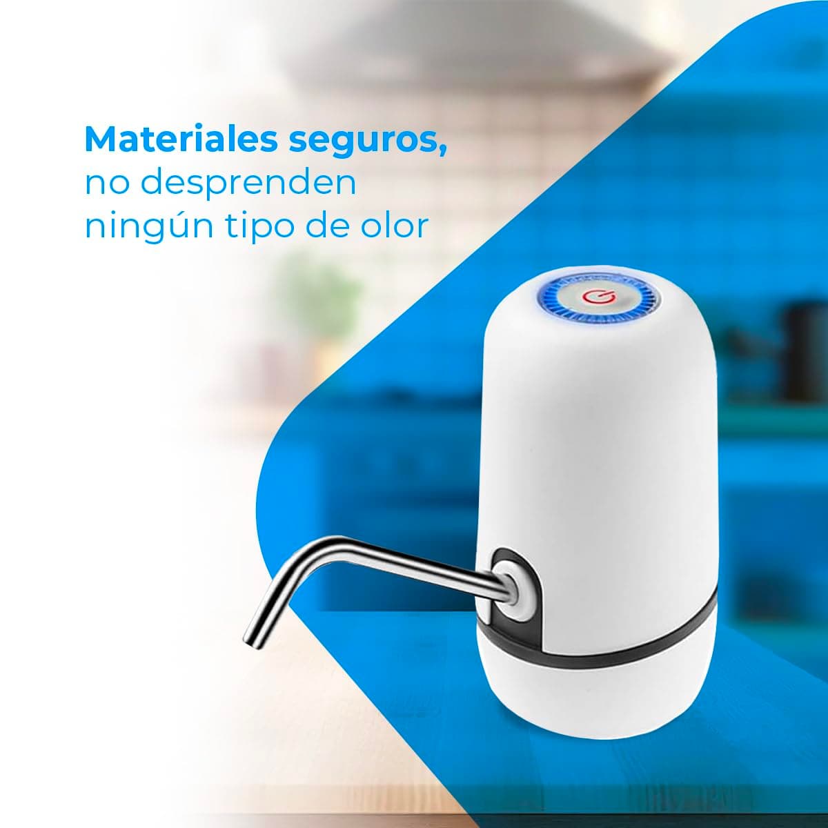 NK Dispensador de Agua Fría Automático, Carga USB, Dosificador de Acero, sin BPA, 1200mAh, Transportable, para Garrafas y Botellas 1.5L, 5.7L, 10L, 11.3L, 15L, 18.9L - Color Blanco — view 4
