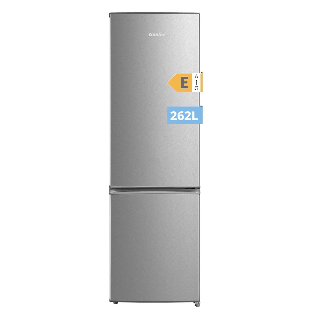 Comfee' RCB359IX2 Frigorífico combinado, 262L, Gran capacidad, Low frost, Altura 177,3 cm, Bajo nivel de ruido 39 dB, Luz LED, Temperatura regulable, Acero inoxidable
