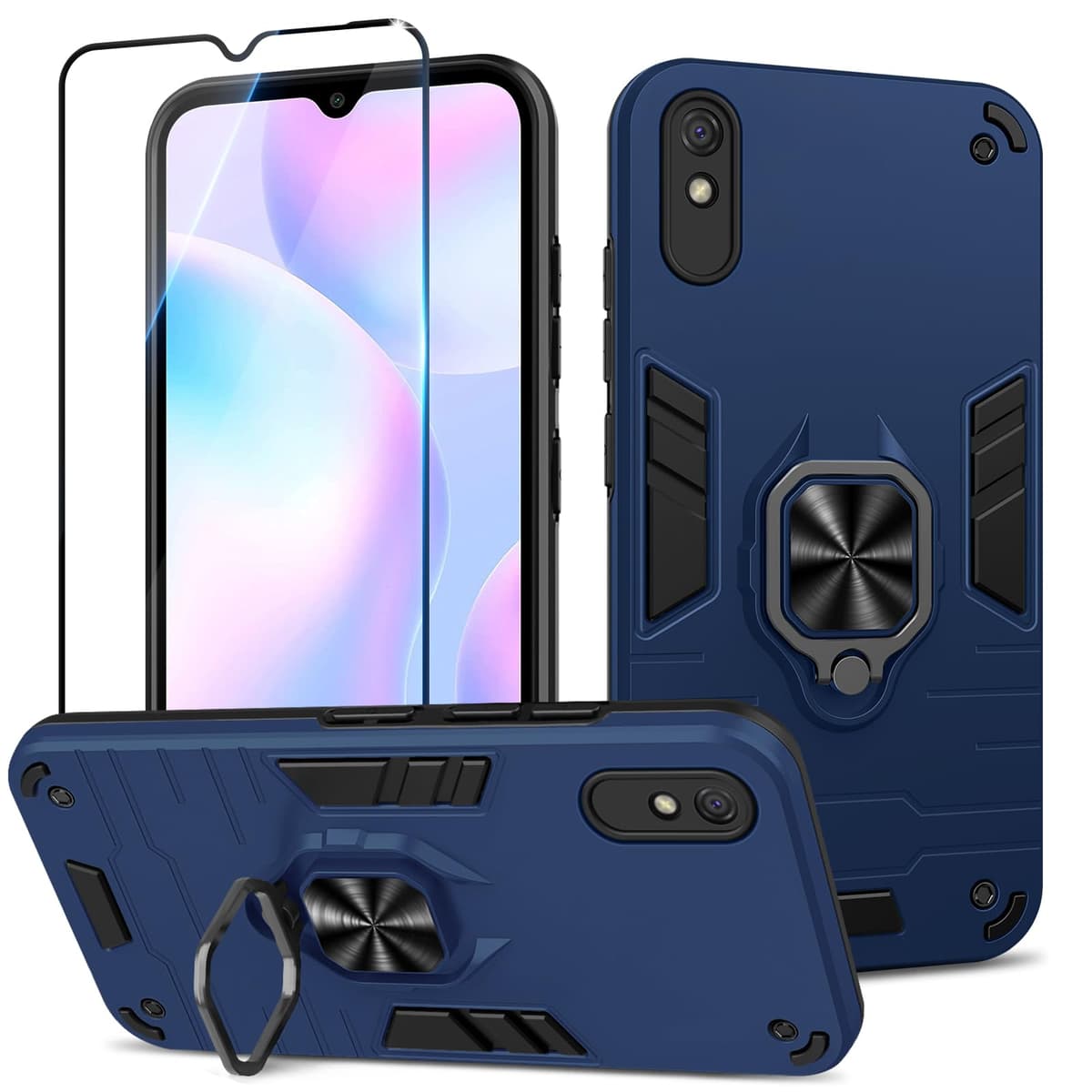 Funda para CMF Phone 2 Pro, Carcasa Antigolpes con Soporte anular metálico, Case Protectora de Grado Militar, Negro — view 1627