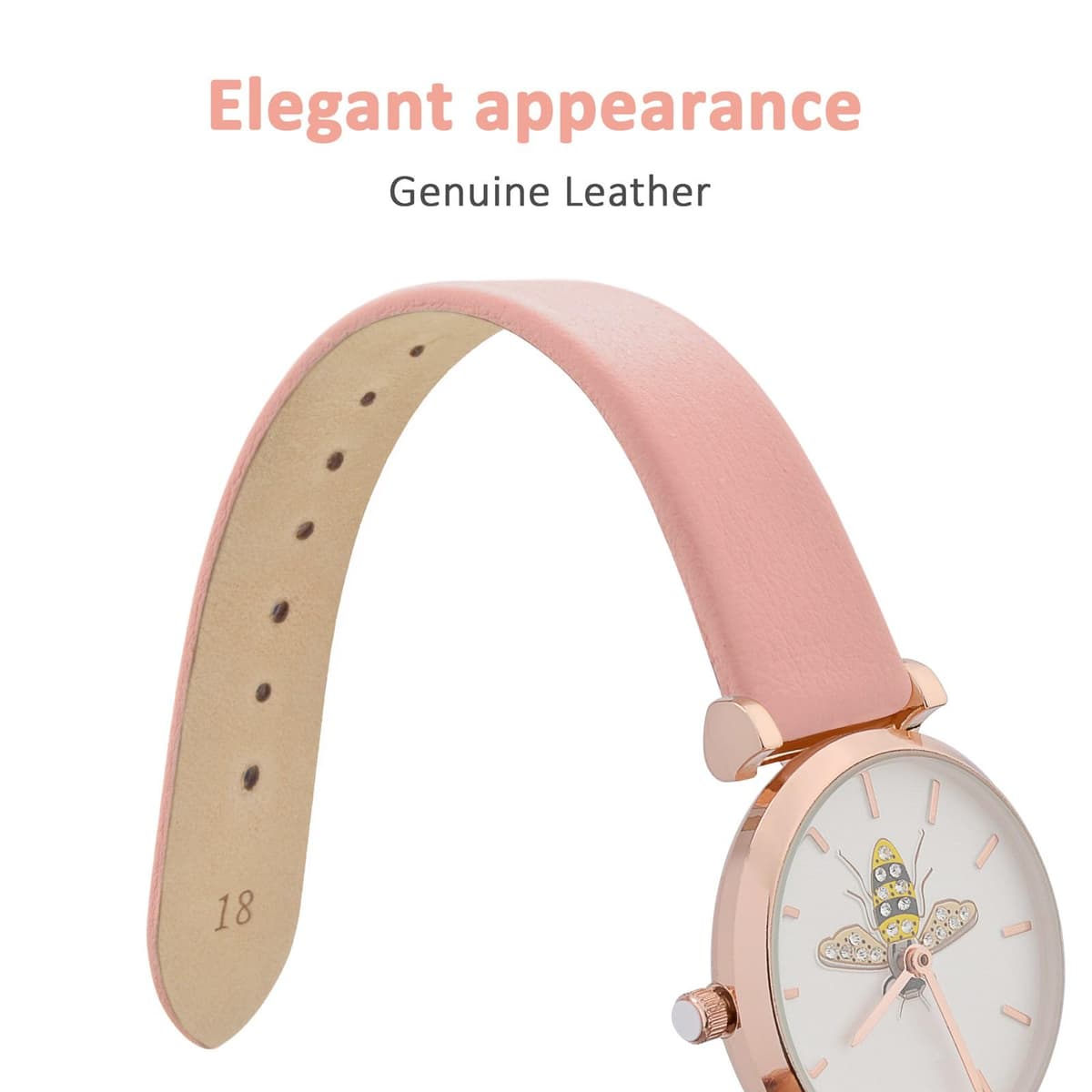 WOCCI Elegant Watch Straps, Genuine Leather Replacement Bands, Stainless Steel Buckle, 8mm 10mm 13mm 12mm 14mm 16mm 18mm 20mm 22mm — view 3