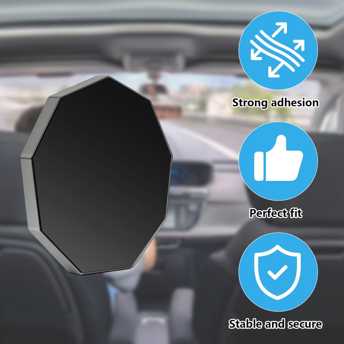 4 Pcs for Garmin Dash Cam Mount Adhesive Pads,Windshield Adhesive Metal Piece Replacement for Garmin Low-Profile Magnetic Mount for Dash Cam Mount 45/46/47/55/56/57/65W/66W/Tandem/Speak Plus Part — view 3