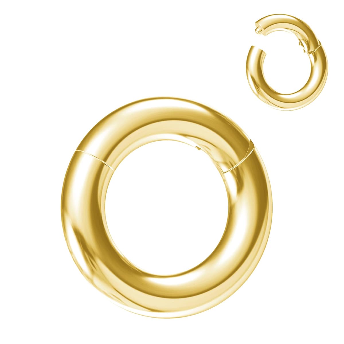 NewkeepsR 6G/8G/10G/12G/14G/16G/18G/20G Steel Nose Ring Hoop Piercing,Septum Lip Helix Cartilage Rook Body Jewellery,Diameter From 5mm to 14mm, Gold-Rose Gold-Silver tone-Black — view 8
