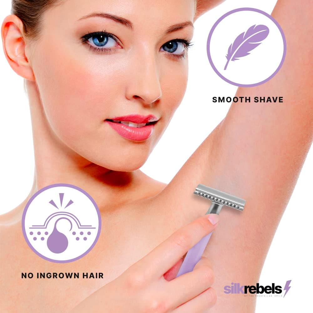 SilkRebels rasoio donna Riutilizzabile per depilazione con 5 lamette Astra incluse — view 5