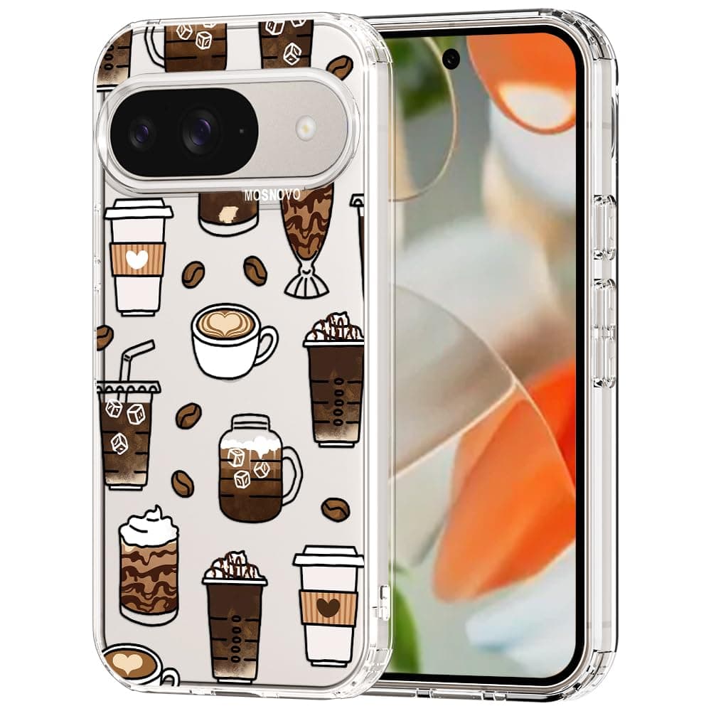 MOSNOVO Case for Google Pixel 9 & Pixel 9 Pro, [Buffertech 6.6ft Military-Grade Drop Protection] [Anti Peel Off Tech] Clear TPU Bumper Phone Case Cover Design - Eucalyptus — view 110