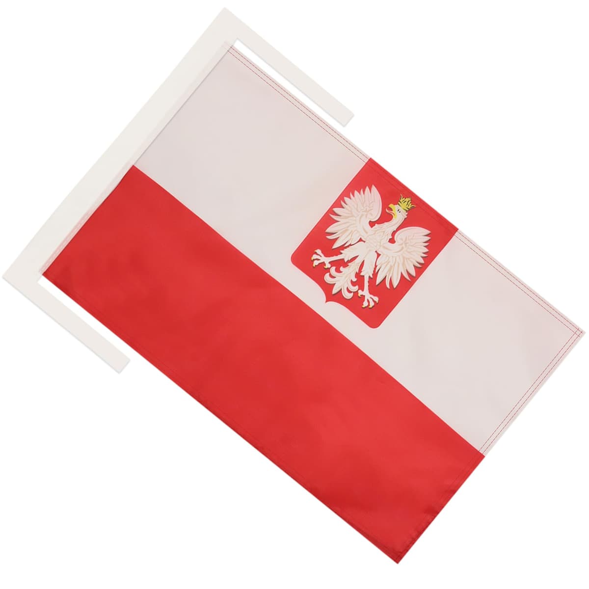 AZ FLAG Bandera de Polonia con Aguila 45x30cm - BANDERINA POLACA con Armas 30 x 45 cm cordeles — view 2