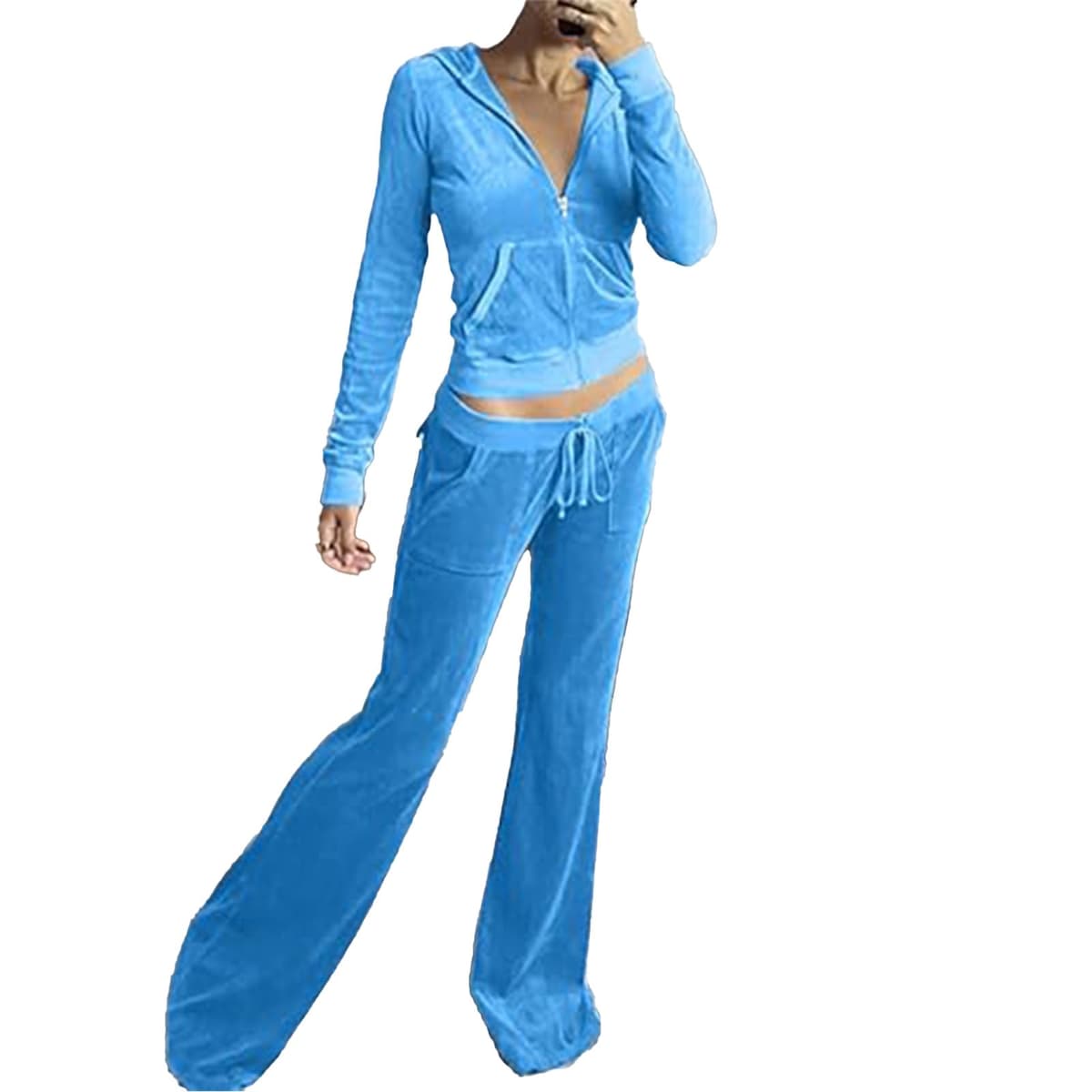 Conjunto deportivo de 2 piezas para mujer, conjunto casual de manga larga con cremallera