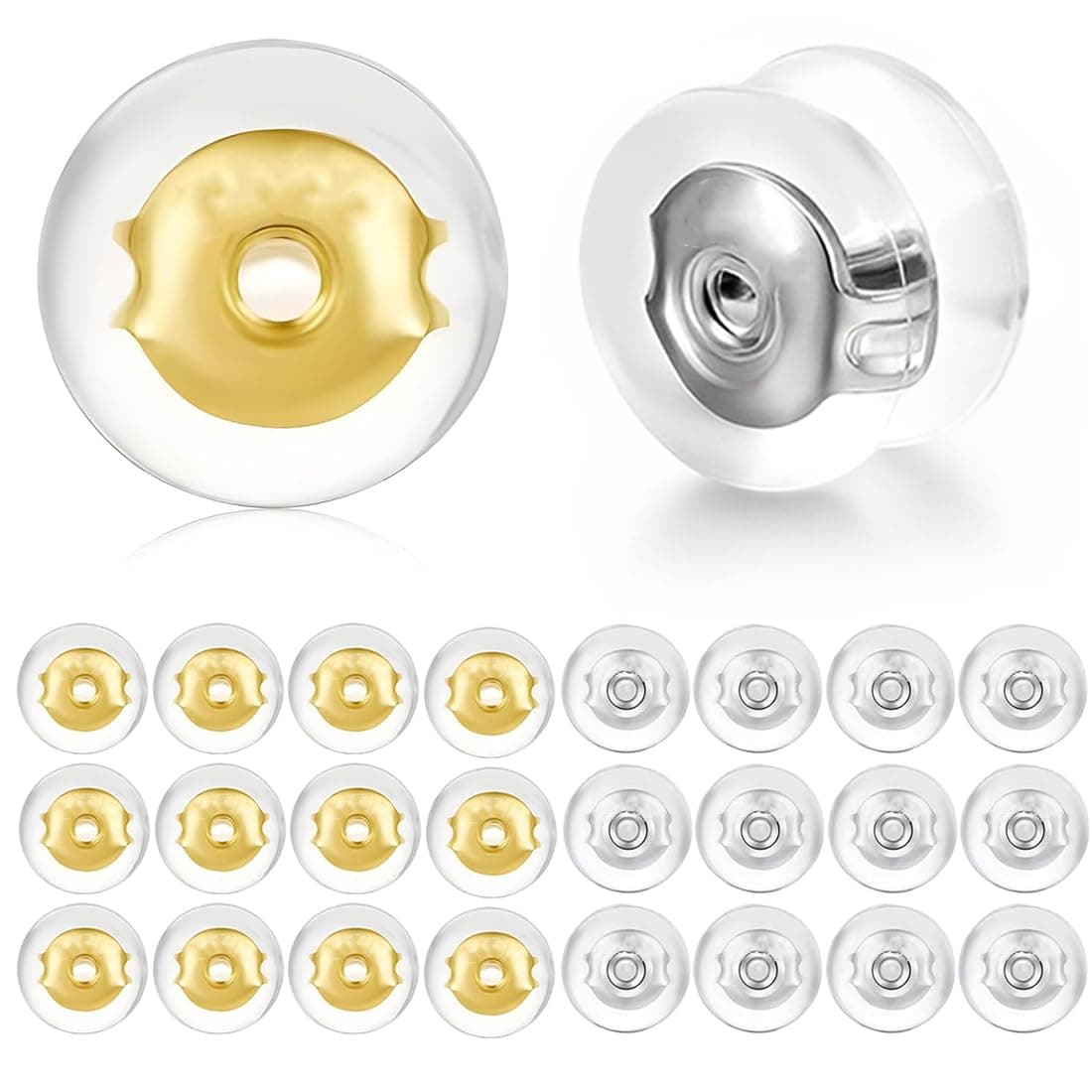 12 Parestuercas pendientes silicona,tuercas pendientes silicona, Tuercas Hipoalergenicas Cierres Elevadores De Pendientes Para Lobulos Caidos O Rasgados, Sujeta y Levanta Pendientes