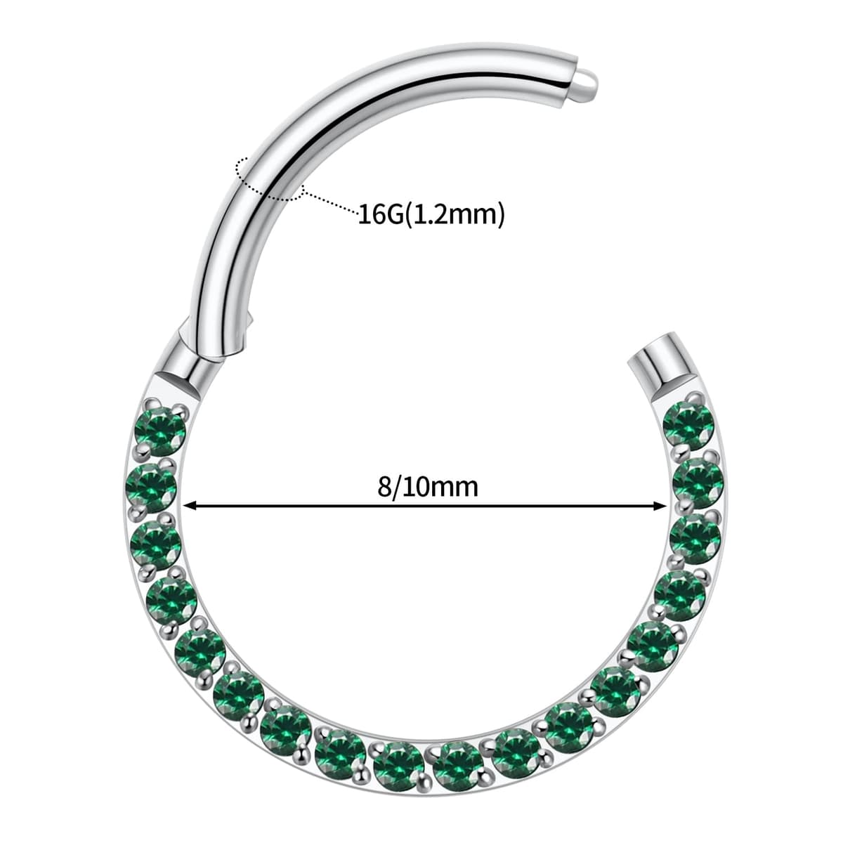 hengkaixuan CZ Opal Septum Jewellery Daith Ring Conch Hoop Seamless Clicker Ring Surgical Steel Rook Tragus Conch Piercing Jewellery Small Hoop Earring Nose Hoop Ring — view 3