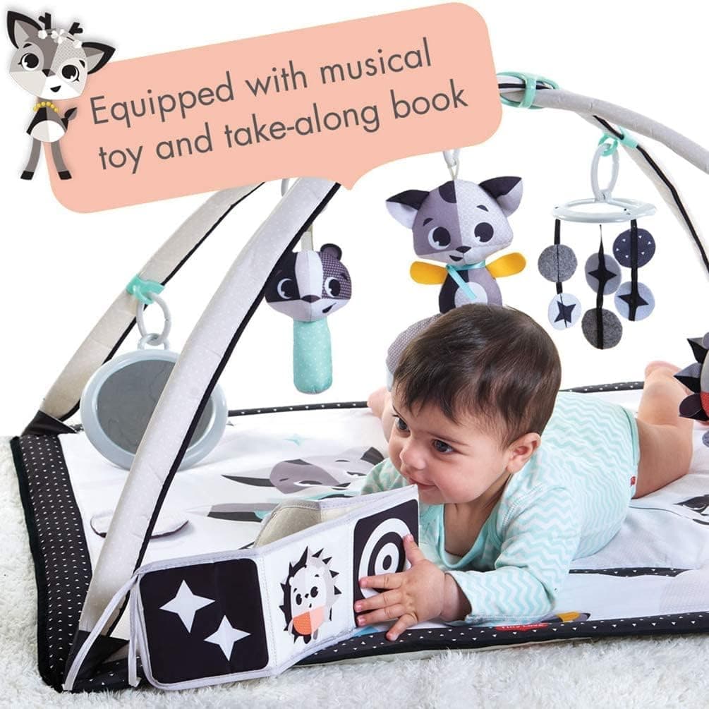 Tiny Love Black & White Gymini, 2-in-1 Musical Baby Play Mat, 0+ Months, Baby Play Gym, 18 Activities, Interactive Musical Toy, High Contrast Book, Adjustable Arches, Magical Tales — view 4