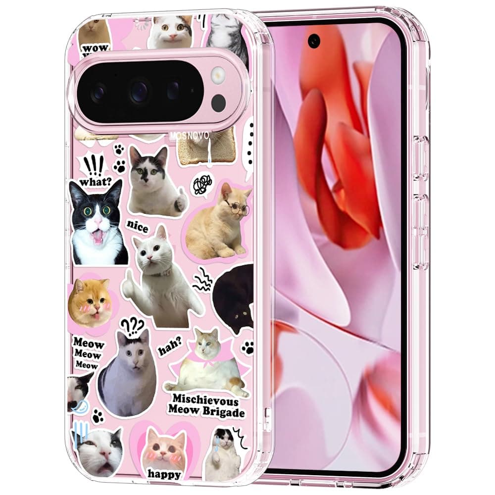 MOSNOVO Case for Google Pixel 9 & Pixel 9 Pro, [Buffertech 6.6ft Military-Grade Drop Protection] [Anti Peel Off Tech] Clear TPU Bumper Phone Case Cover Design - Eucalyptus — view 80