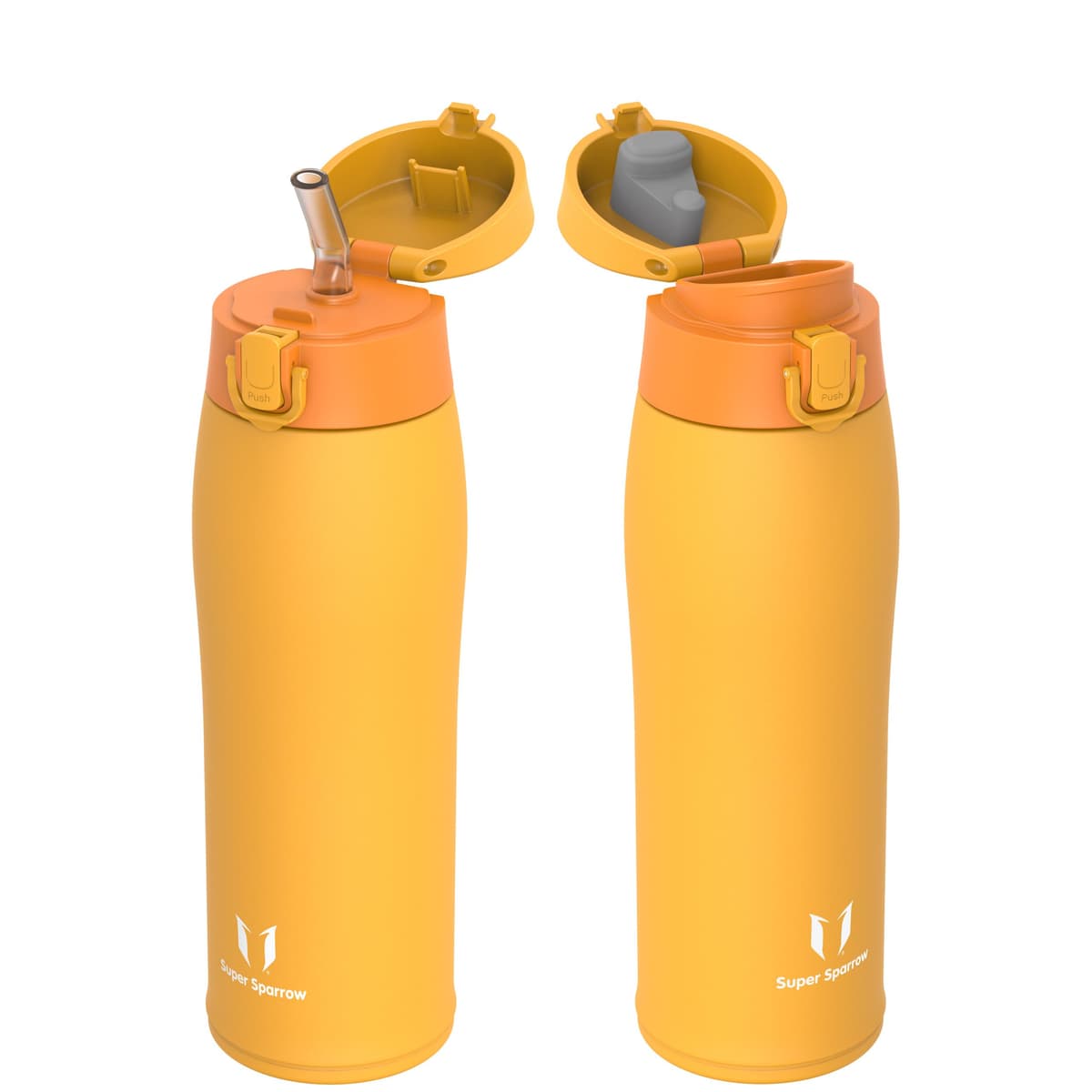 Super Sparrow Insulated Water Bottle - Travel Mug - 500ml, 750ml，950ml - Stainless Steel Water Bottles - BPA Free - Leakproof Metal Bottles - Includes 2 Lids, Straw Lid & Spout Lid — view 16