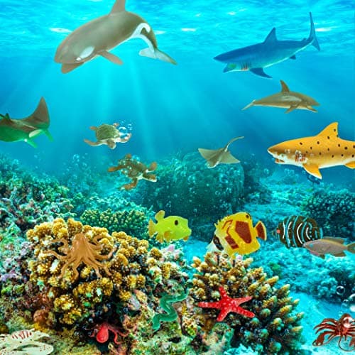 Terra by Battat Tropical Fish World, 60 Mini Ocean Animal Figures, Animals — view 5