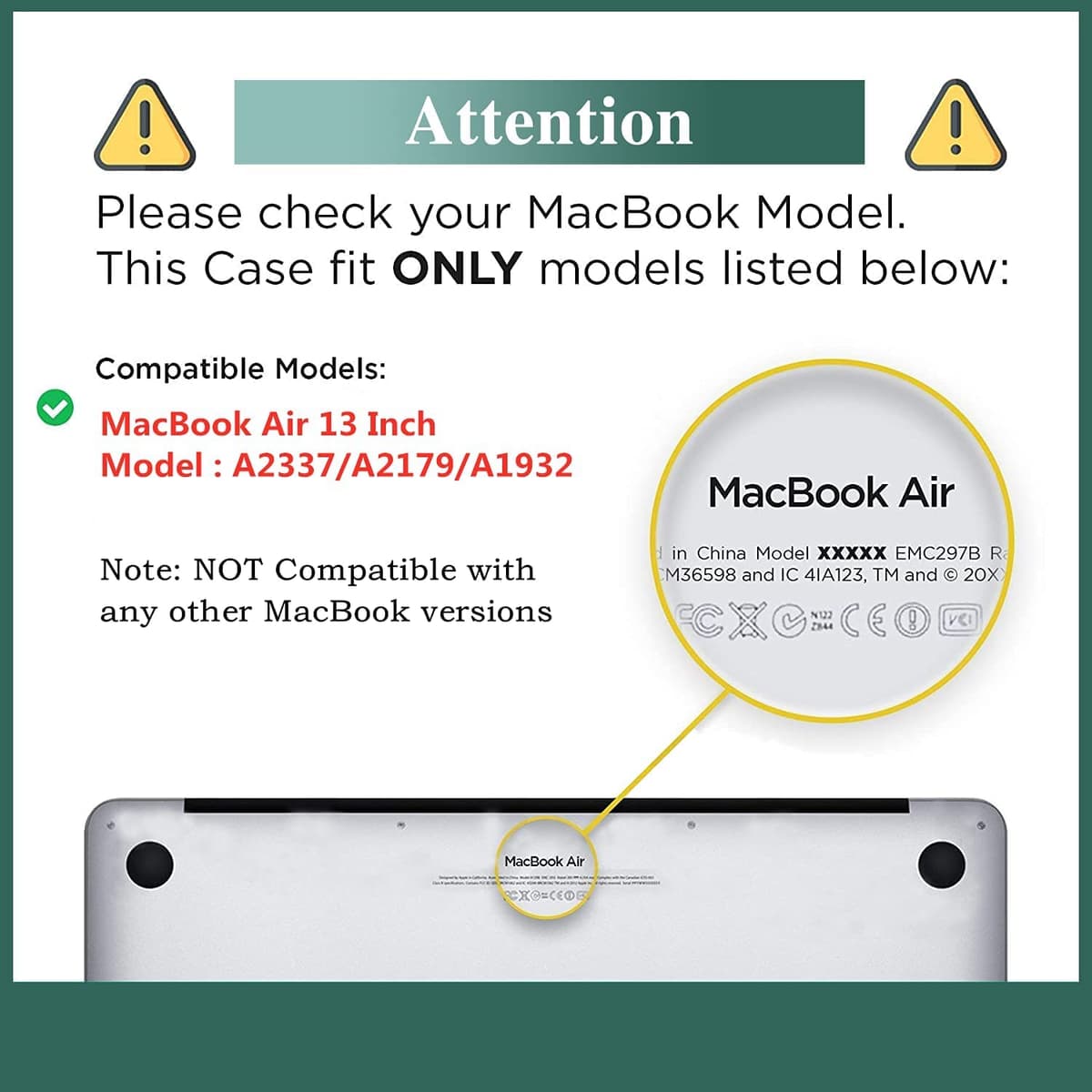 for MacBook Air 13.6 inch Case 2022 2023 2024 2025 Release M4 A3240 M3 A3113 M2 A2681 with Touch ID, Plastic Laptop Hard Shell Case & Keyboard Cover for M4 M3 M2 MacBook Air 13.6,Black Marble — view 4