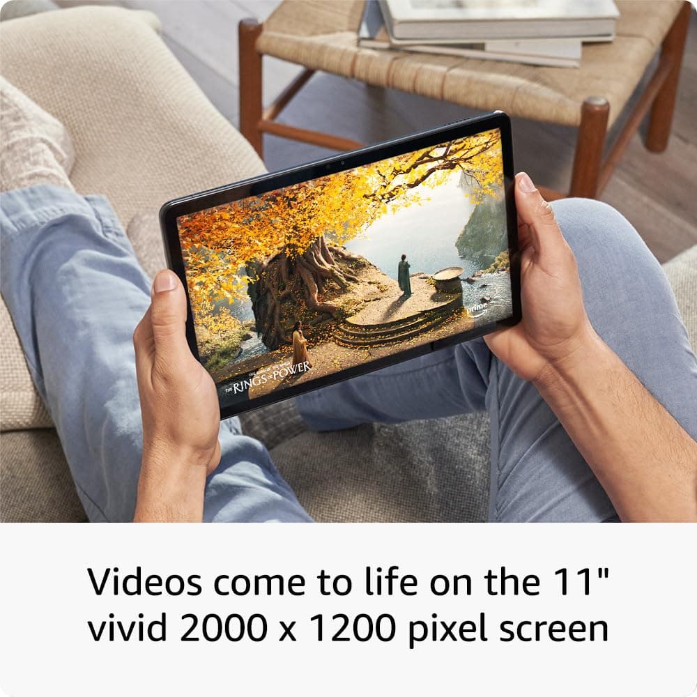 Amazon Fire Max 11 tablet (newest gen), our most powerful tablet yet, vivid 11" display, octa-core processor, 4 GB RAM, 14-hr battery life, 128 GB, Grey, with Ads — view 3