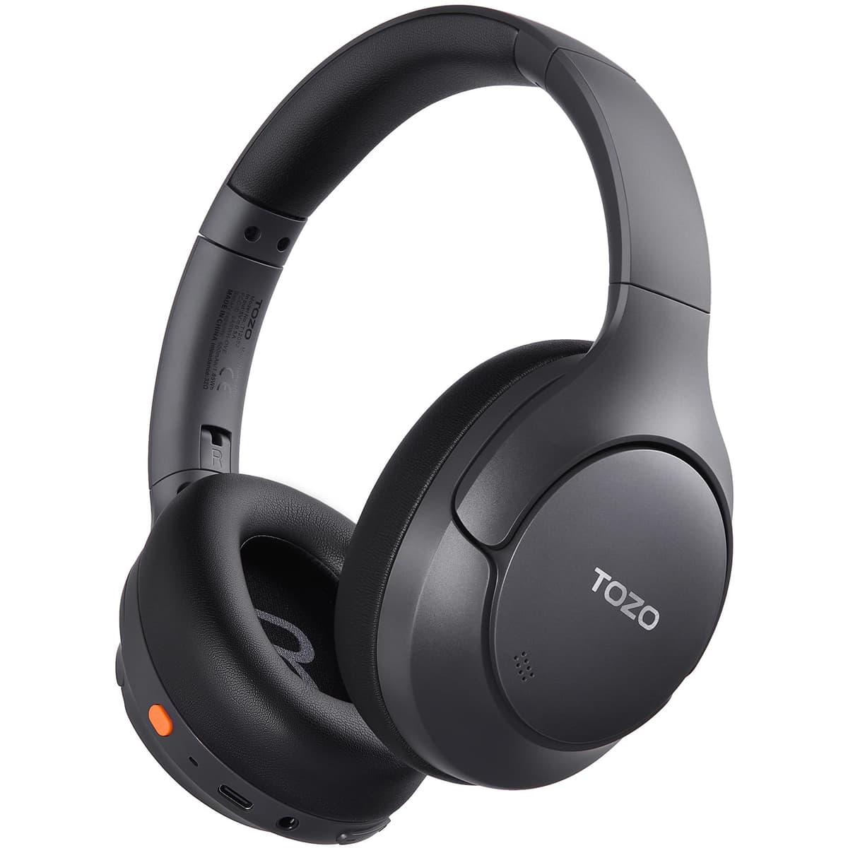 TOZO HT3 Bluetooth Headphones, Active Noise Cancelling with 5-Mic AI Chat, Wireless Over Ear Bluetooth, Hi-Res Audio, 90H Playtime, Transparency Mode, Dual Bluetooth Connection, 32 EQ Modes