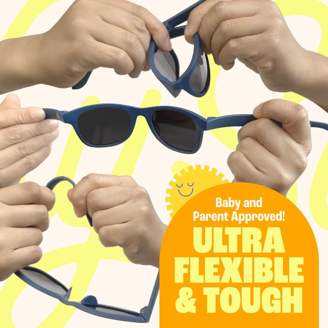 BABY SUNNIES Gafas de sol para bebé con correa, irrompibles y flexibles, para bebés de 0 a 24 meses — view 4