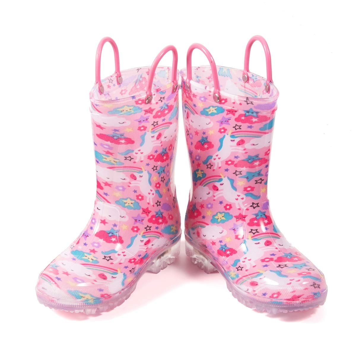 Hugrain Kids Adorable Light Up Wellies with Easy On Handles — view 4
