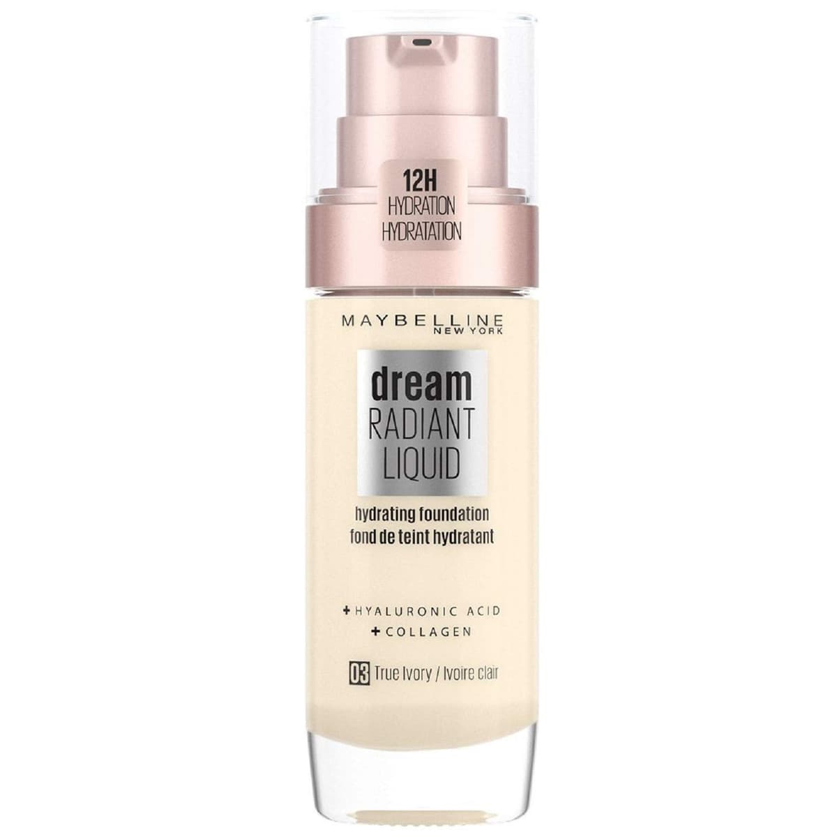 Maybelline Foundation, Dream Radiant Liquid Hydrating Foundation with Hyaluronic Acid and Collagen - Lightweight, Medium Coverage Up to 12 Hour Hydration, 30 Sand — view 24