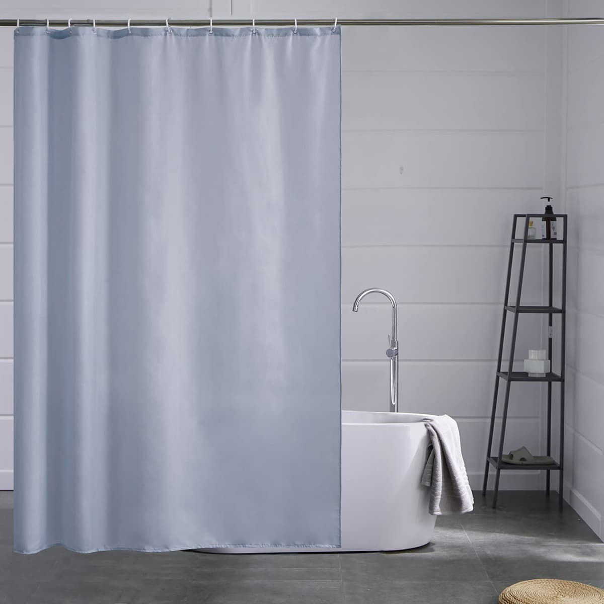 Furlinic Cortina Ducha 200x200cm Antimoho Impermeable Lavable Blanco Tela Poliéster Grandes Cortinas de Baño con 12 Aros de Cortina Ducha. — view 32