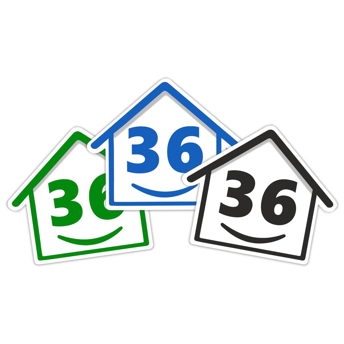 3 x Bin Numbers for Wheelie Bins, 1-99, 15cm ‘Happy House’ Colour Design Dustbin Stickers, Easy Application Stick On Number Stickers - Weatherproof Self Adhesive Vinyl – Blue, Black and Green (1) — view 60