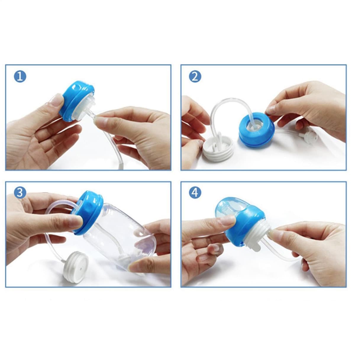 Anti-Colic Feeding Bottle, 240ml Hands Free Anti Colic BabyBottles, Leakproof Silicone Kids Milk Storage Bottles, Portable Adjustable Fast Flow Milk Bottle, for Bedroom Living Room Kitchen — view 4