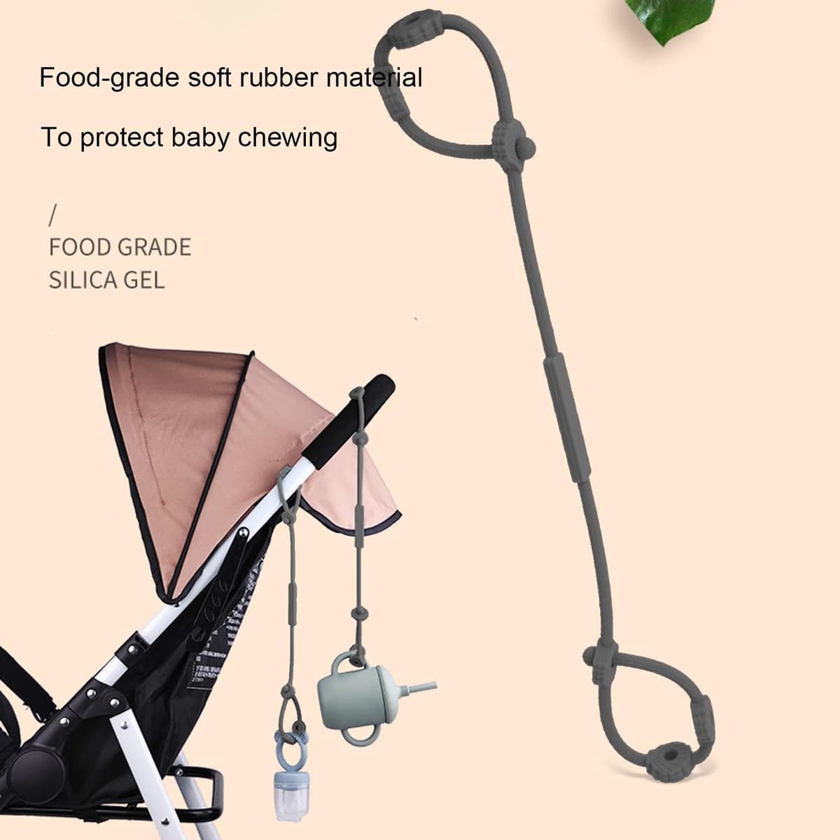 Correa de seguridad para juguetes - Correas dè silicona pàra jùguetes, soporte ajustable paŗa chupete y mordedor | Accesorios multifuncionales parä trona, Clip ṕara cuna, juĝuetes colgantes, cadena a — view 5