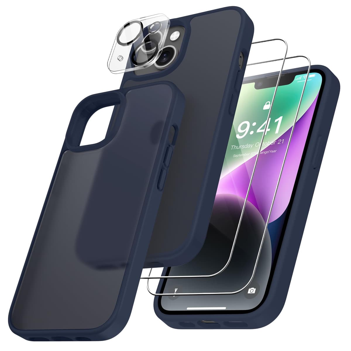 FLLAO 4 en 1 Funda para iPhone 15 con 2 Protector Pantalla y 1 Protector Lente Cámara, [Almohadilla de Aire integrada] Antigolpes Antiarañazos Carcasa 6,1 Pulgadas, Transparente — view 116
