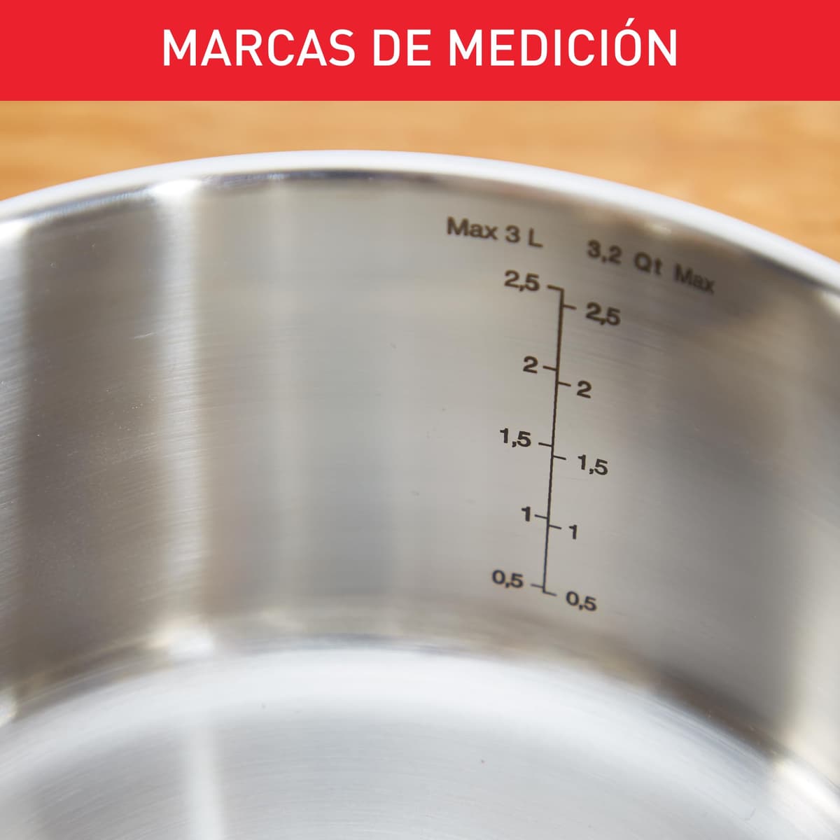 Tefal Duetto - Cacerola de 20 cm, Apto inducción, Thermo-Fusion, apto lavavajillas y horno, marcas de medición, acero inoxidable — view 6