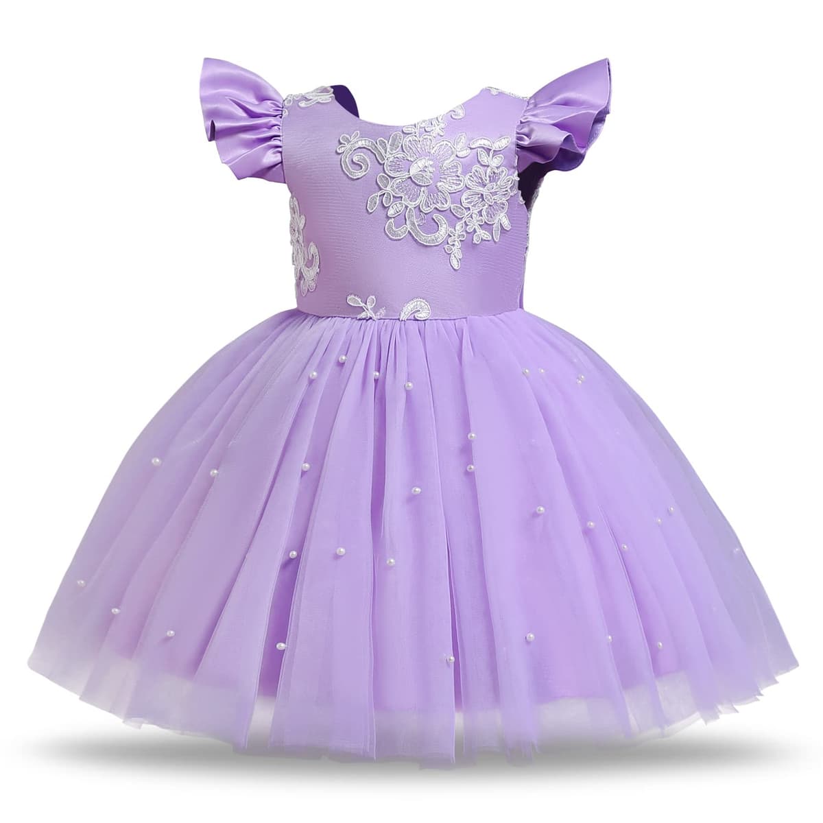 TTYAOVO Bebé Boda Pompa Bautismo Bautizo Tutu Vestido Chicas Princesa Vestir — view 4